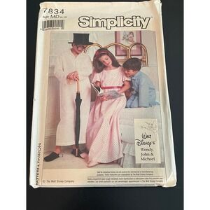 00460 - Simplicity Pattern 7834 Walt Disney Wendy John Michael Sleepwear SZ 6-8‎